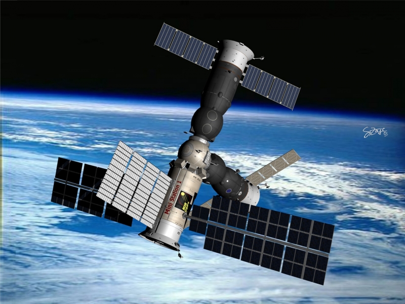  Автономная посещаемая Mini Station 1, предложенная компанией MirCorp. Рисунок из архива &laquo;Новостей космонавтики&raquo; 